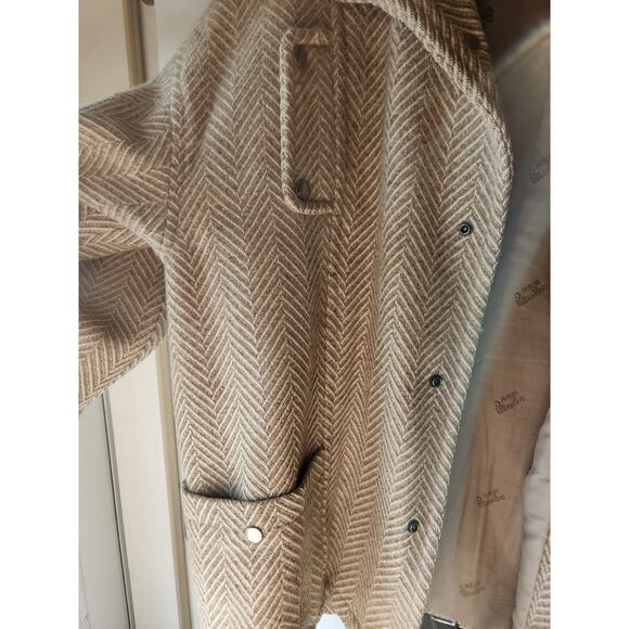 Alafoss of Iceland Vtg 100% Pure Virgin Wool Size Small Cream & Tan Herringbone - Picture 5 of 8